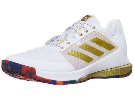 adidas Shoes - White/Gold | Racquetball Warehouse