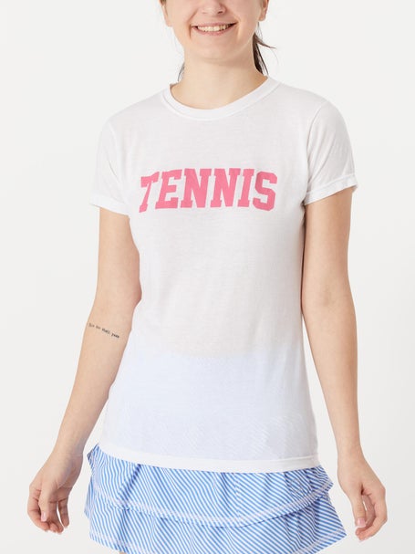 Bubble Womens Classic Tennis T-Shirt - Wh/Pink