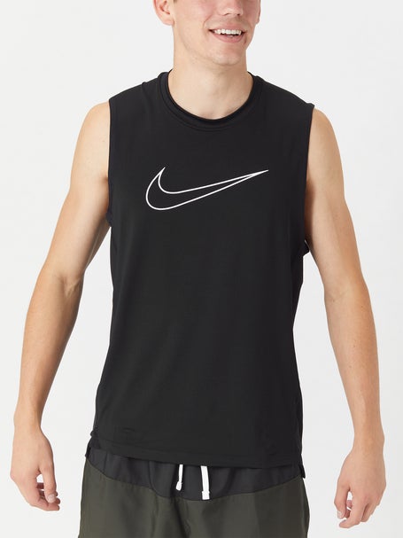 Nike Pro Cool Mens Fitted Compression Tank Top Dri-Fit Black Size