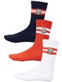Roland Garros 2024 Crew Socks 3-Pack - White/Navy/Clay