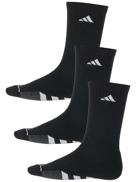 adidas Mens Cushioned II 3-Pack Crew Socks Black