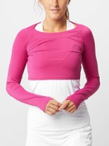 BloqUV Women's Crop Long Sleeve Top Pink XS