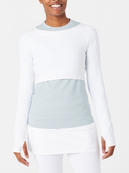 BloqUV Womens Crop Long Sleeve Top - White
