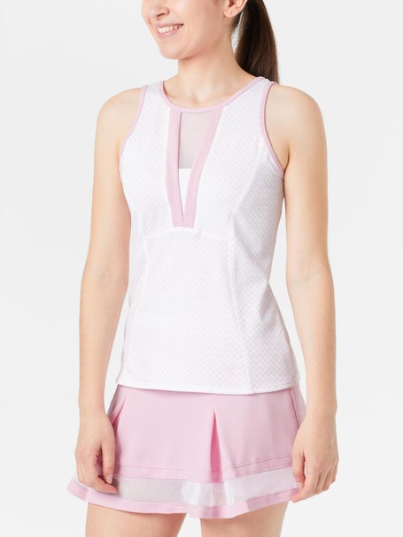 Lucky in Love Womens Deco Grid Tank