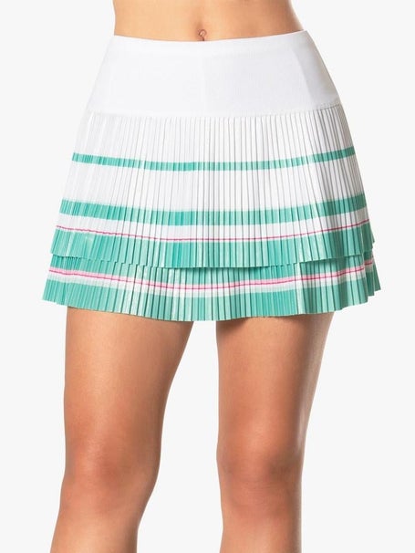 Lucky in Love Womens Long Deco Stripe Pleat Skirt