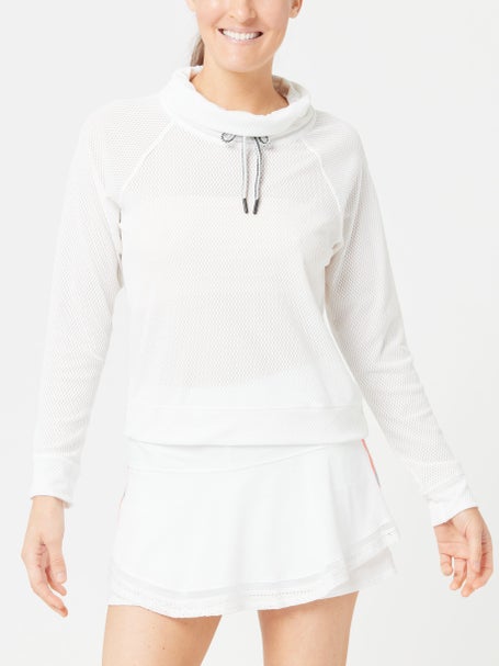 Lucky in Love Womens Core High Neck Pullover - White