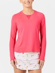 Lucky in Love Wms L-UV High Low Breezy LS Coral XS