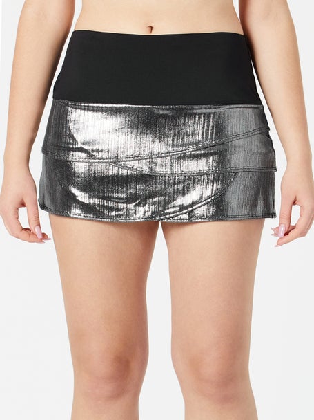 Lucky in Love Womens Metallic Scallop Skirt
