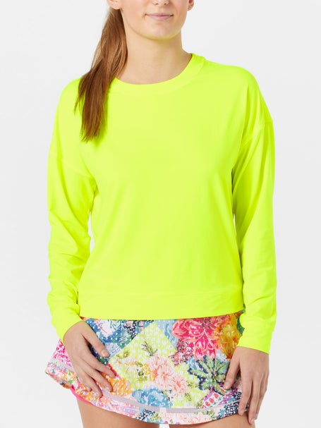 Lucky in Love Womens L-UV Hype LS Top - Neon Yellow
