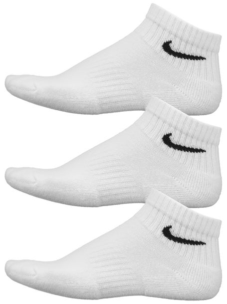 undertøj sommerfugl Talje Nike Dri-Fit Cushion Quarter Sock 3-Pack White/Black | Racquetball Warehouse