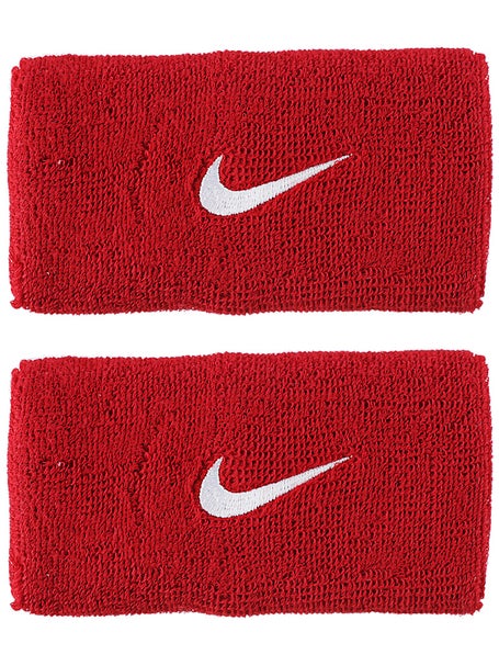 Nike Swoosh Double Wide Wristband Red/White