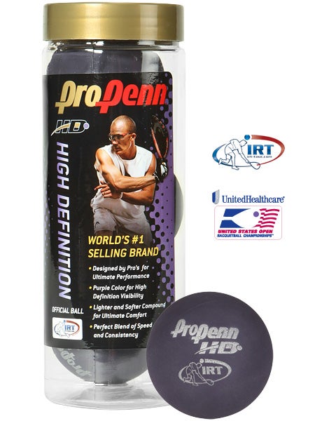 Pro Penn HD Purple Racquetballs 3 Ball Can
